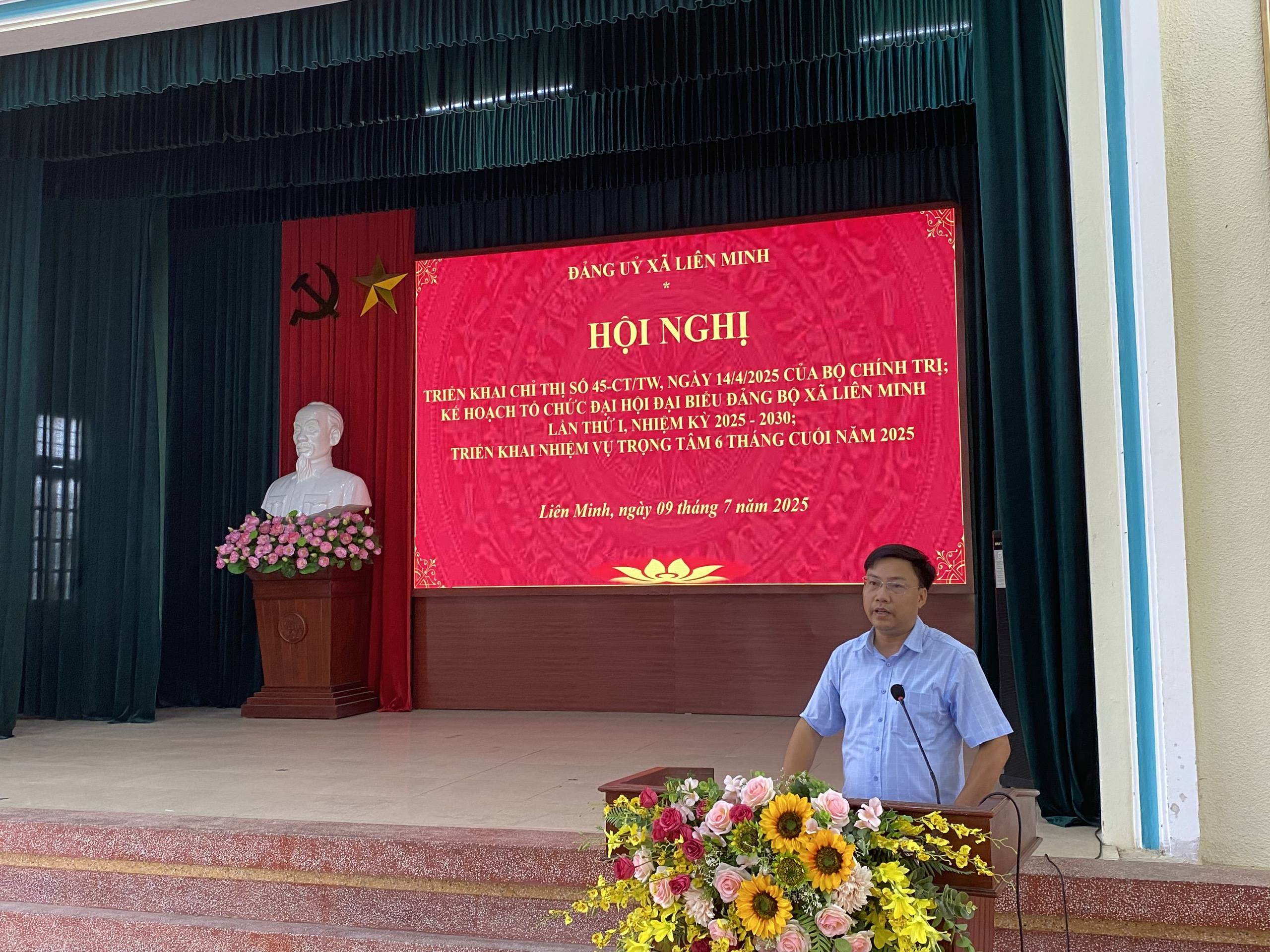 Đảng ủy xã Liên Minh mở Hội nghị BCH mở rộng lần thứ I, nhiệm kỳ 2025 – 2030.